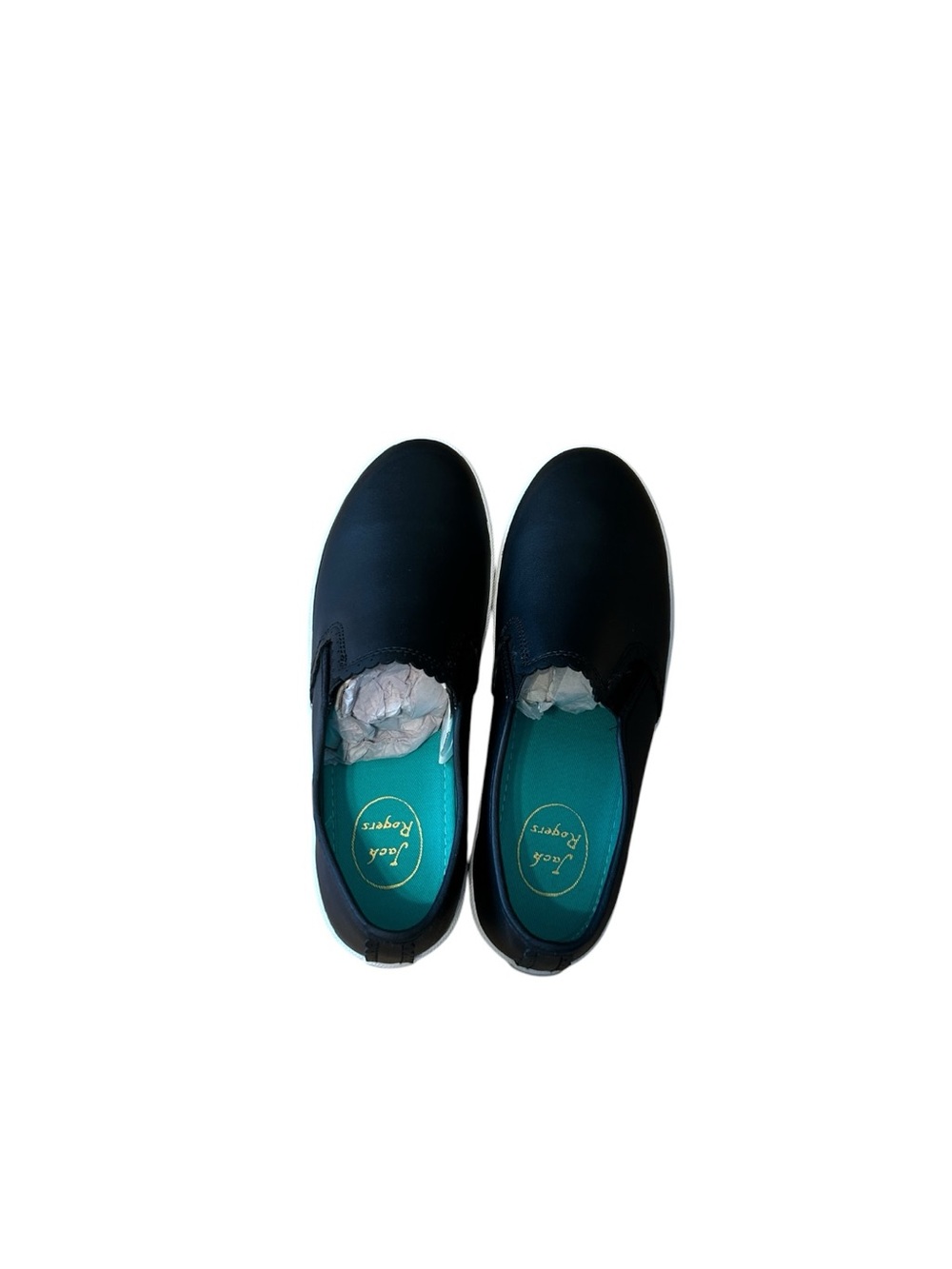 NWOT Jack Rogers Artisan Black Leather Slip-On Skate Sneakers Size 7M